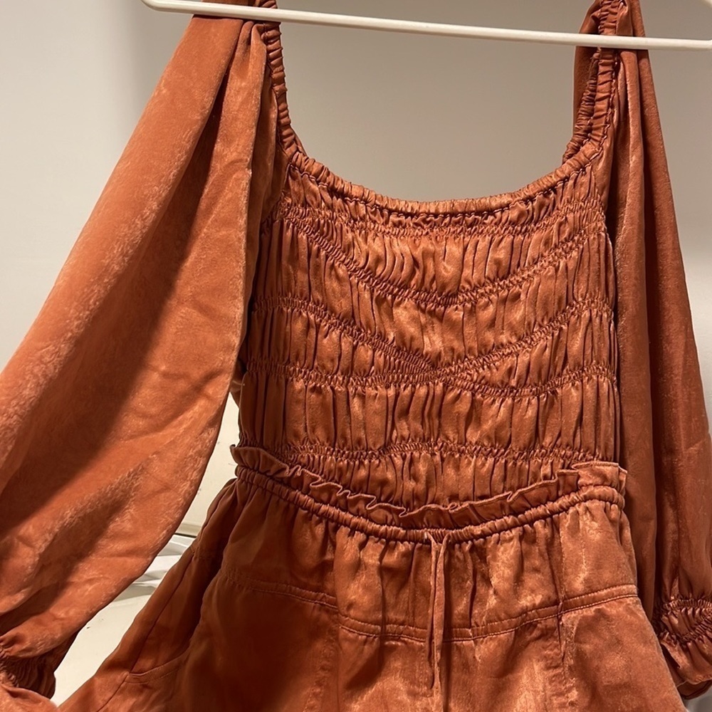 NWOT- FREE PEOPLE Cassidy Romper in Rust​​​​​